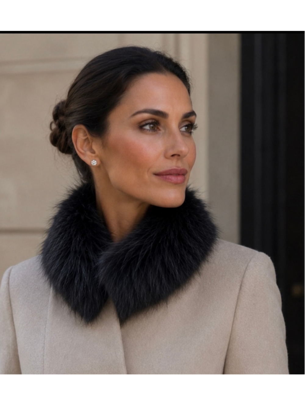 Beymen Navy Dyed Fox Fur Collar